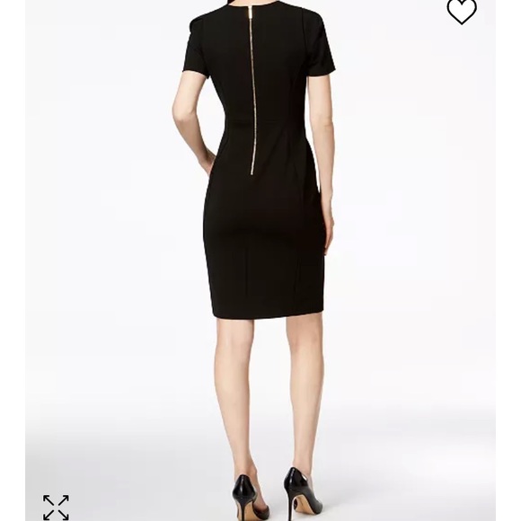 Calvin Klein Seamed Scuba Crepe Sheath Dress - Picture 2 of 3